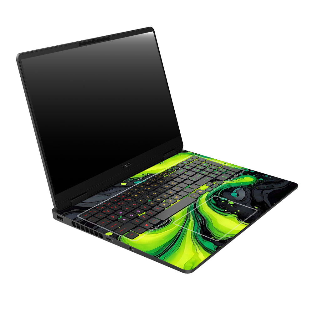 Neon Green Paint Swirls HP Omen Gaming 16 2025, 2026 Laptop Skin