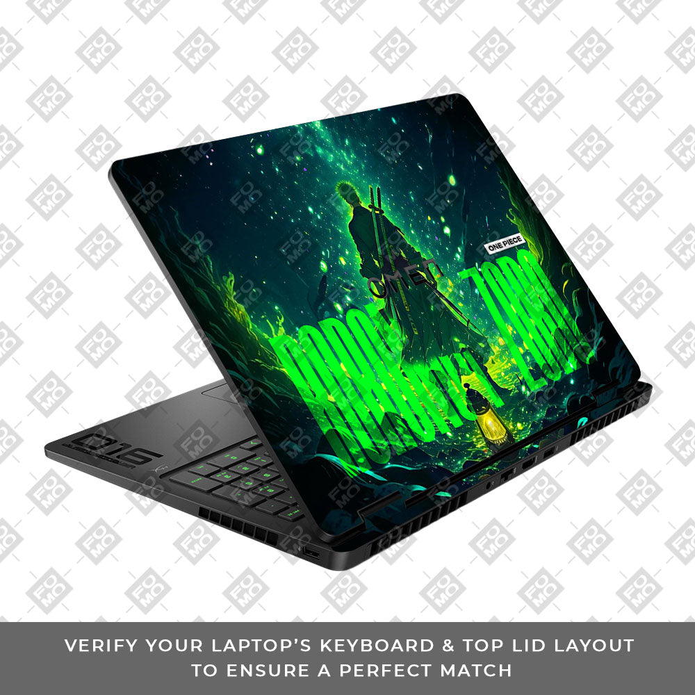 Roronoa Zoro Green Fury HP Omen Gaming 16 2025, 2026 Laptop Skin