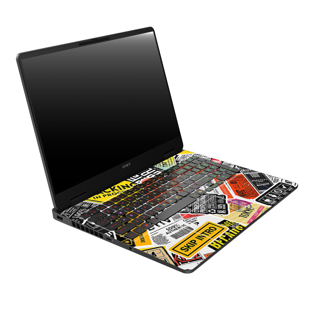 Tech Aesthetic Sticker Collage HP Omen Gaming 16 2025, 2026 Laptop Skin