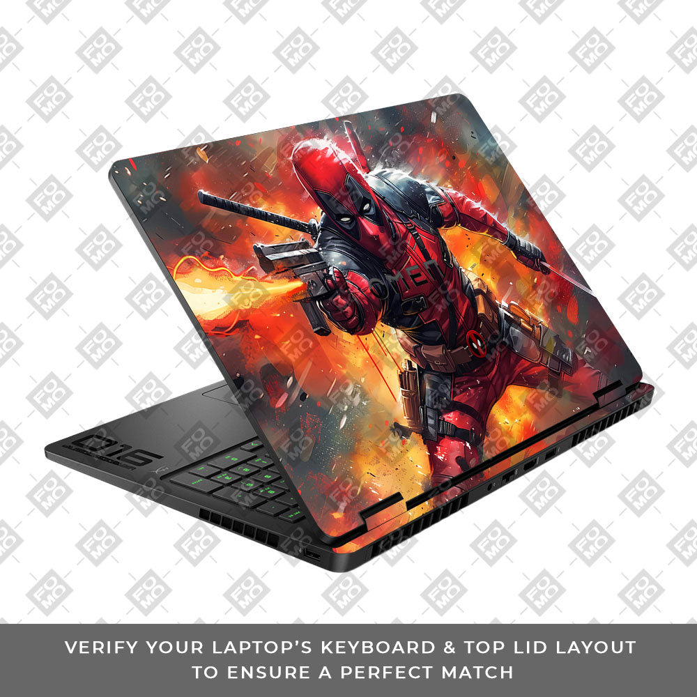 Deadpool in Action HP Omen Gaming 16 2025, 2026 Laptop Skin