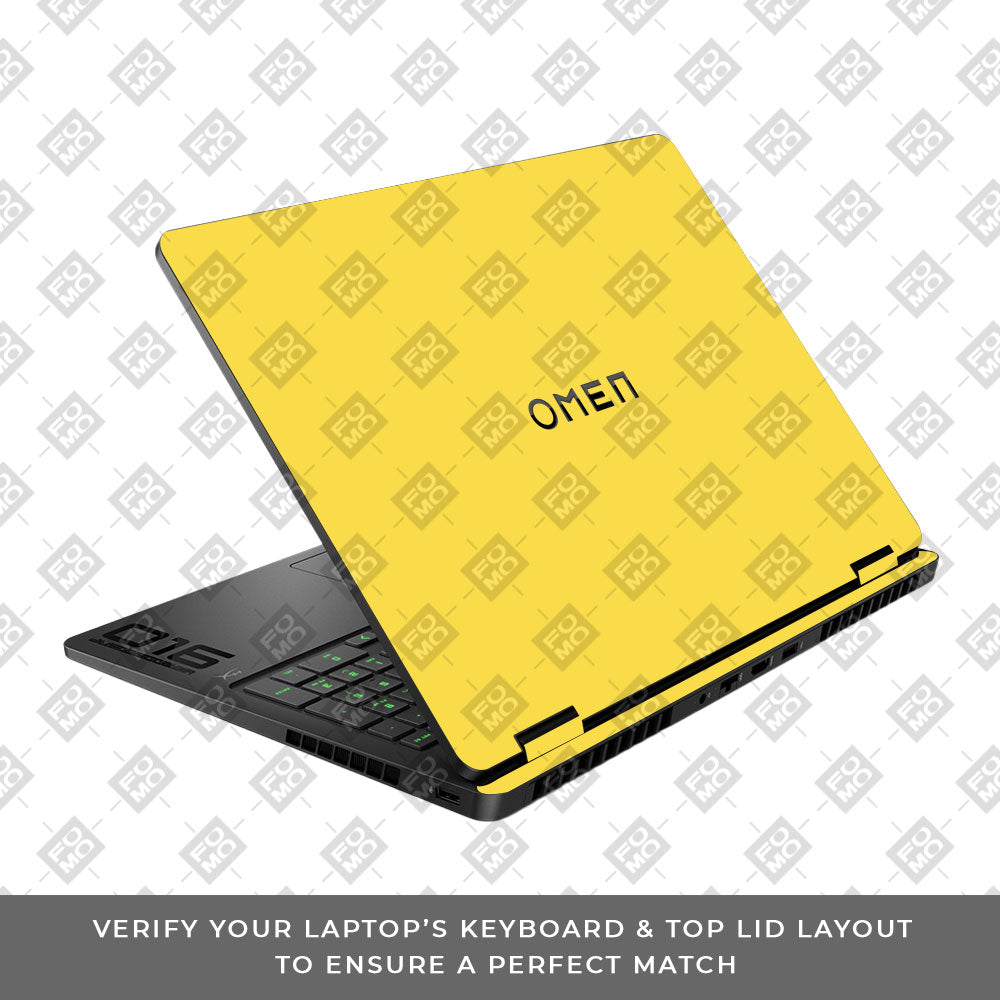 Textured Yellow HP Omen Gaming 16 2025, 2026 Laptop Skin