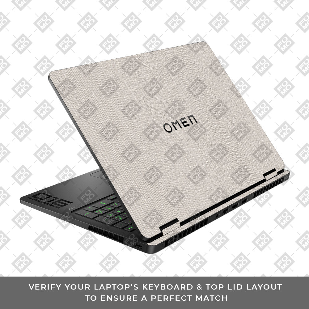 Textured White Wood HP Omen Gaming 16 2025, 2026 Laptop Skin