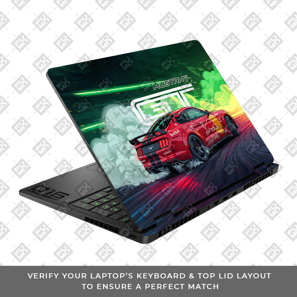 Mustang GT Red Bull Drift Beast HP Omen Gaming 16 2025, 2026 Laptop Skin