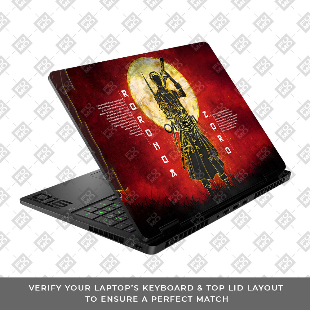 Zoro Under Golden Moon HP Omen Gaming 16 2025, 2026 Laptop Skin
