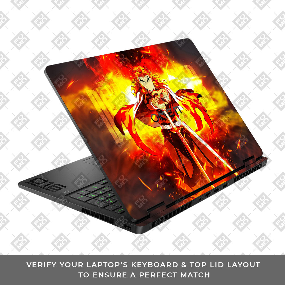 Flame Hashira Rengoku HP Omen Gaming 16 2025, 2026 Laptop Skin