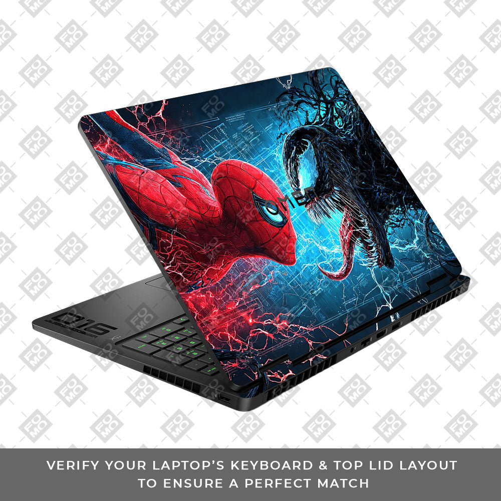 Spiderman vs Venom Showdown HP Omen Gaming 16 2025, 2026 3D Laptop Skin