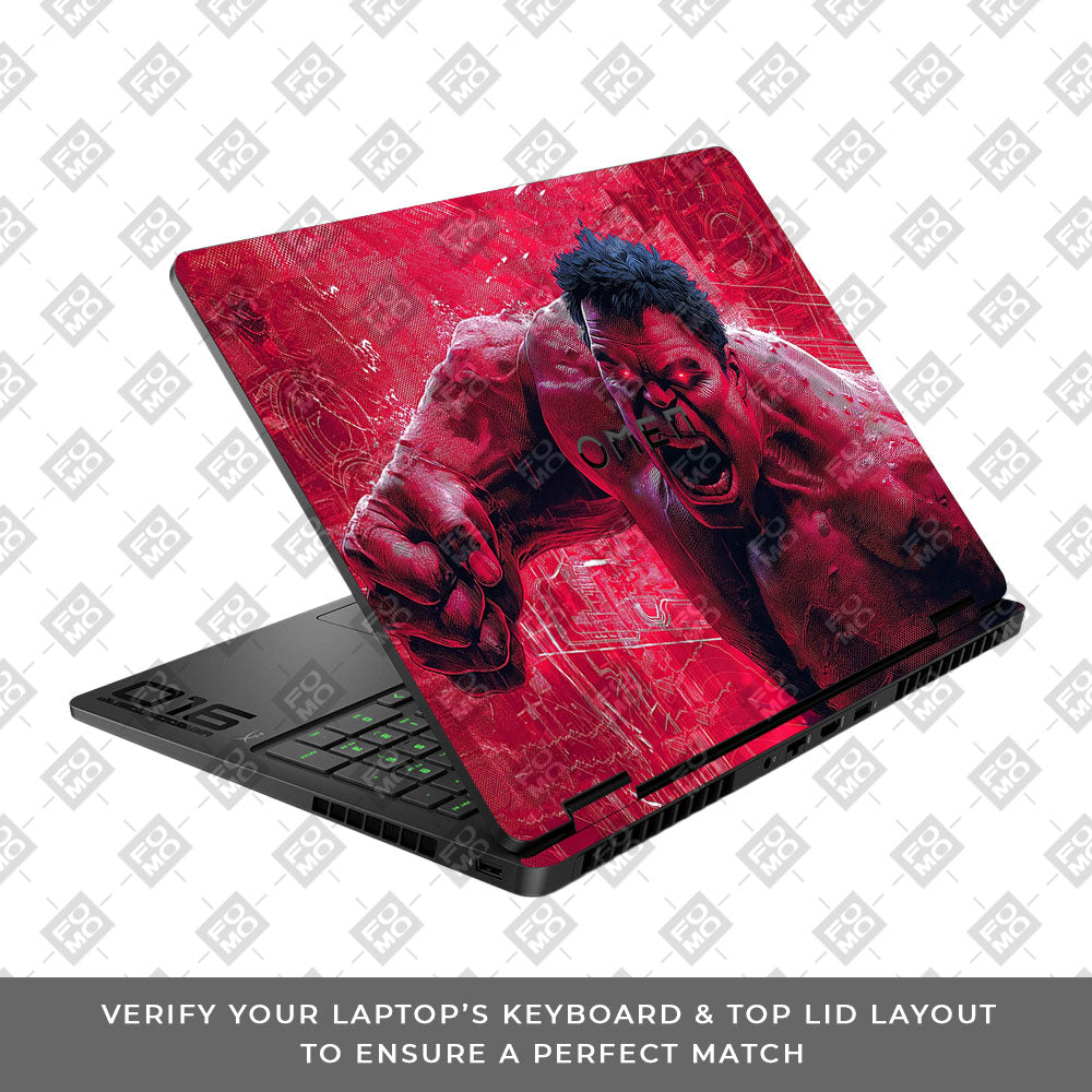 Gamma Rage Red Hulk HP Omen Gaming 16 2025, 2026 Laptop Skin
