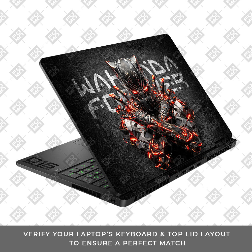 Black Panther Glowing Fury HP Omen Gaming 16 2025, 2026 Laptop Skin