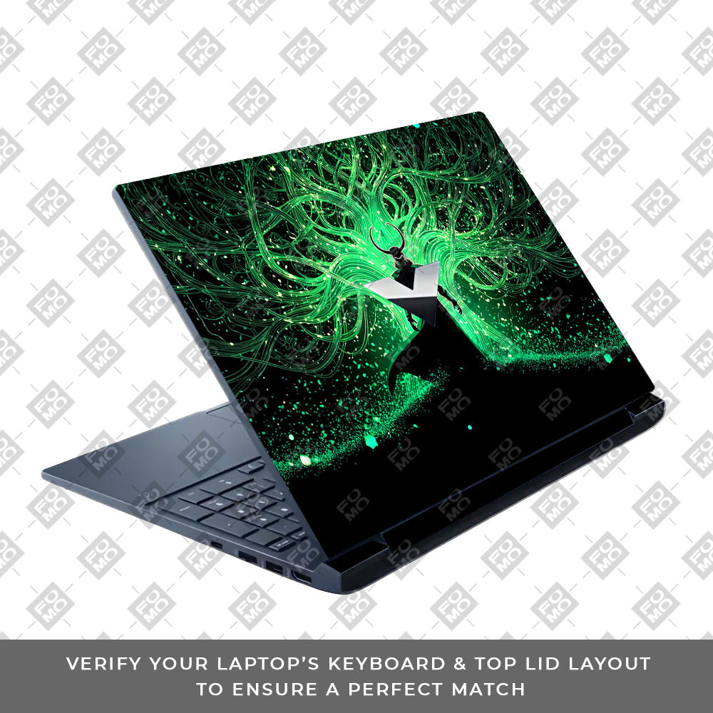 Loki God of Mischief Neon HP Victus Laptop Skin