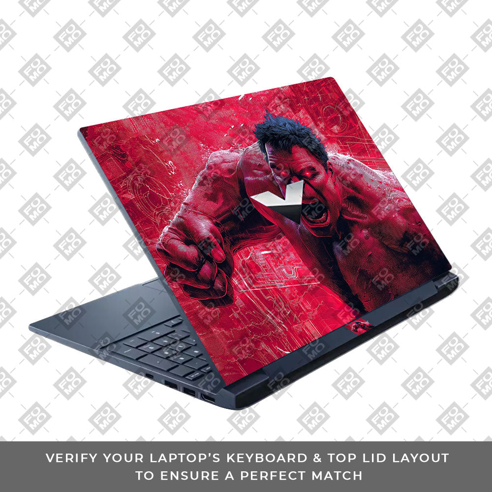 Gamma Rage Red Hulk HP Victus Laptop Skin