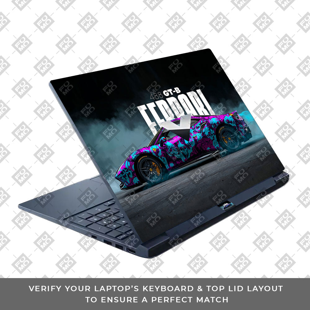 Psycho Drive Ferrari 488 HP Victus Laptop Skin