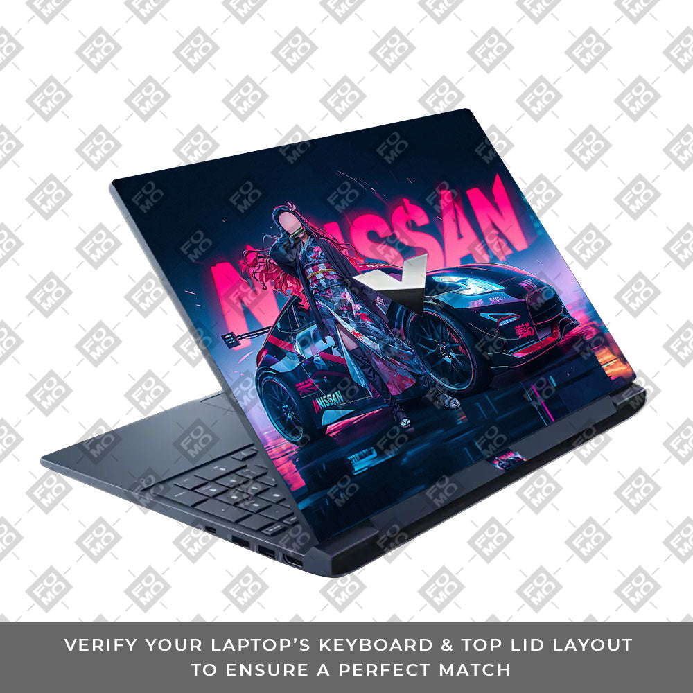 Neon Bloom Nezuko Racer HP Victus Laptop Skin