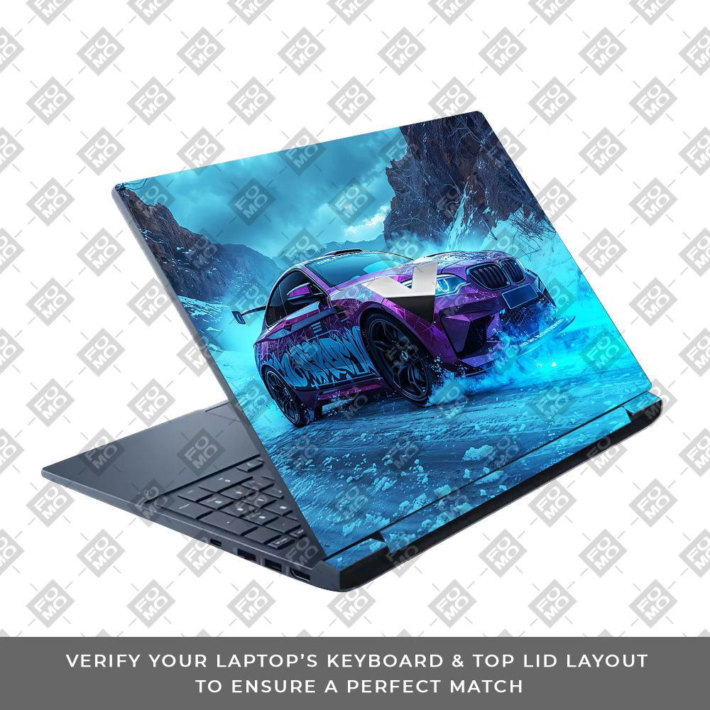 BMW Neon Drift HP Victus Laptop Skin