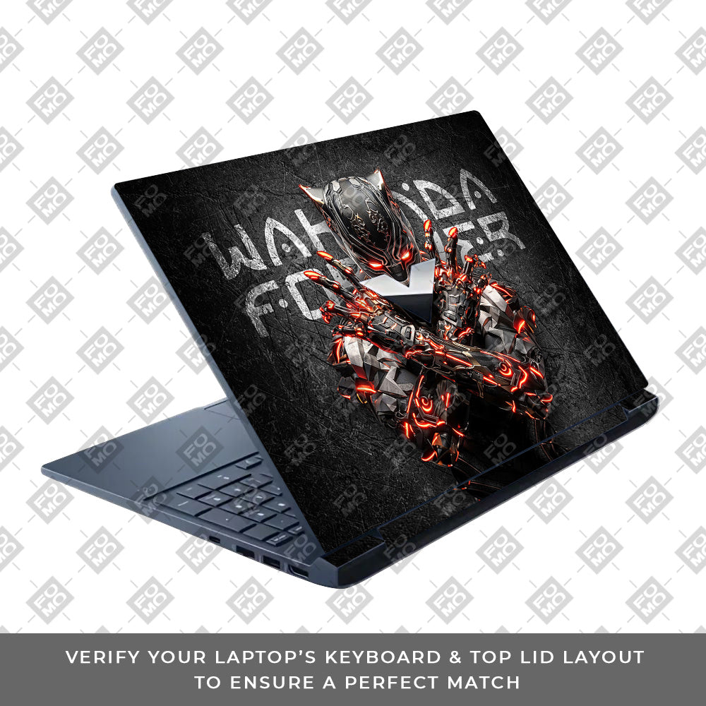 Black Panther Glowing Fury HP Victus Laptop Skin