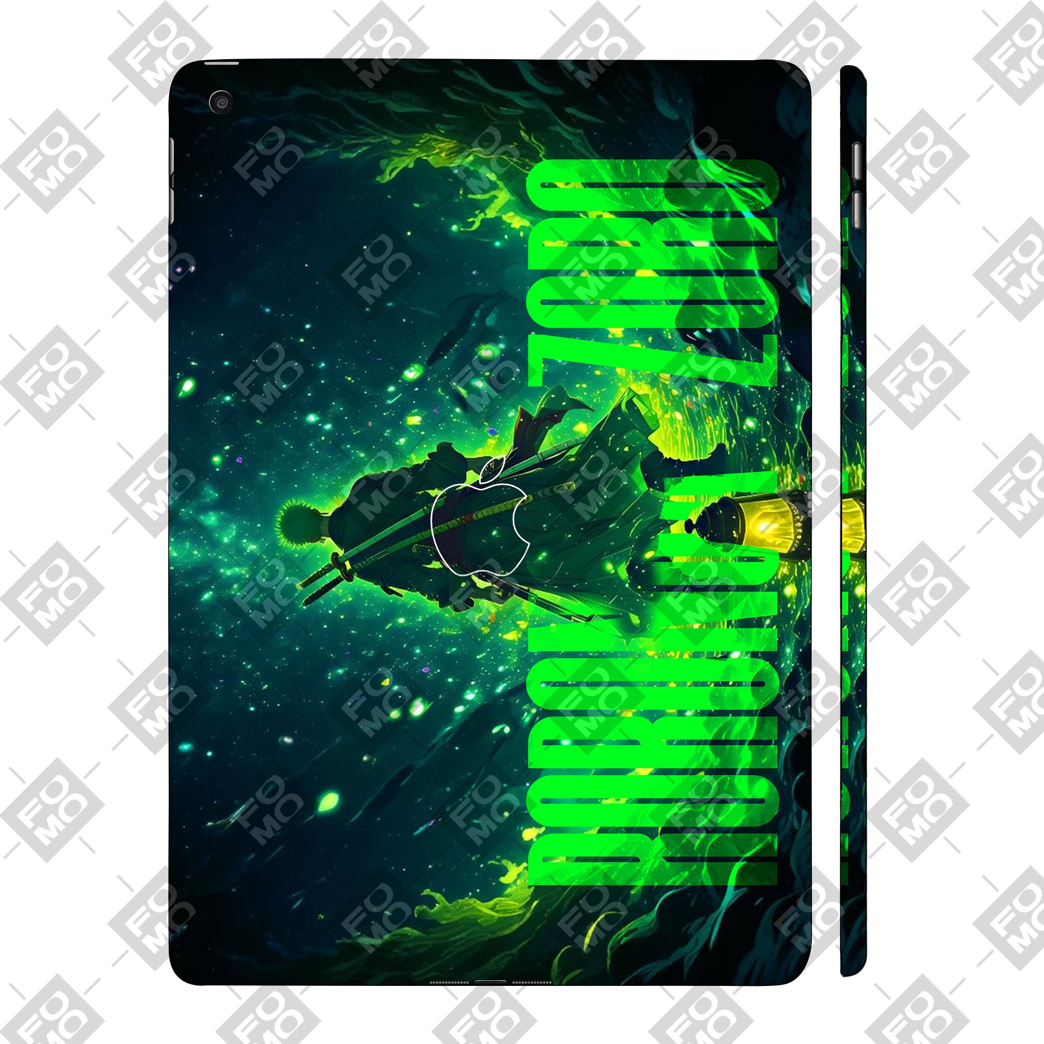 Apple iPad 9th Gen 2021 Roronoa Zoro Green Fury Anime Tablet Skins