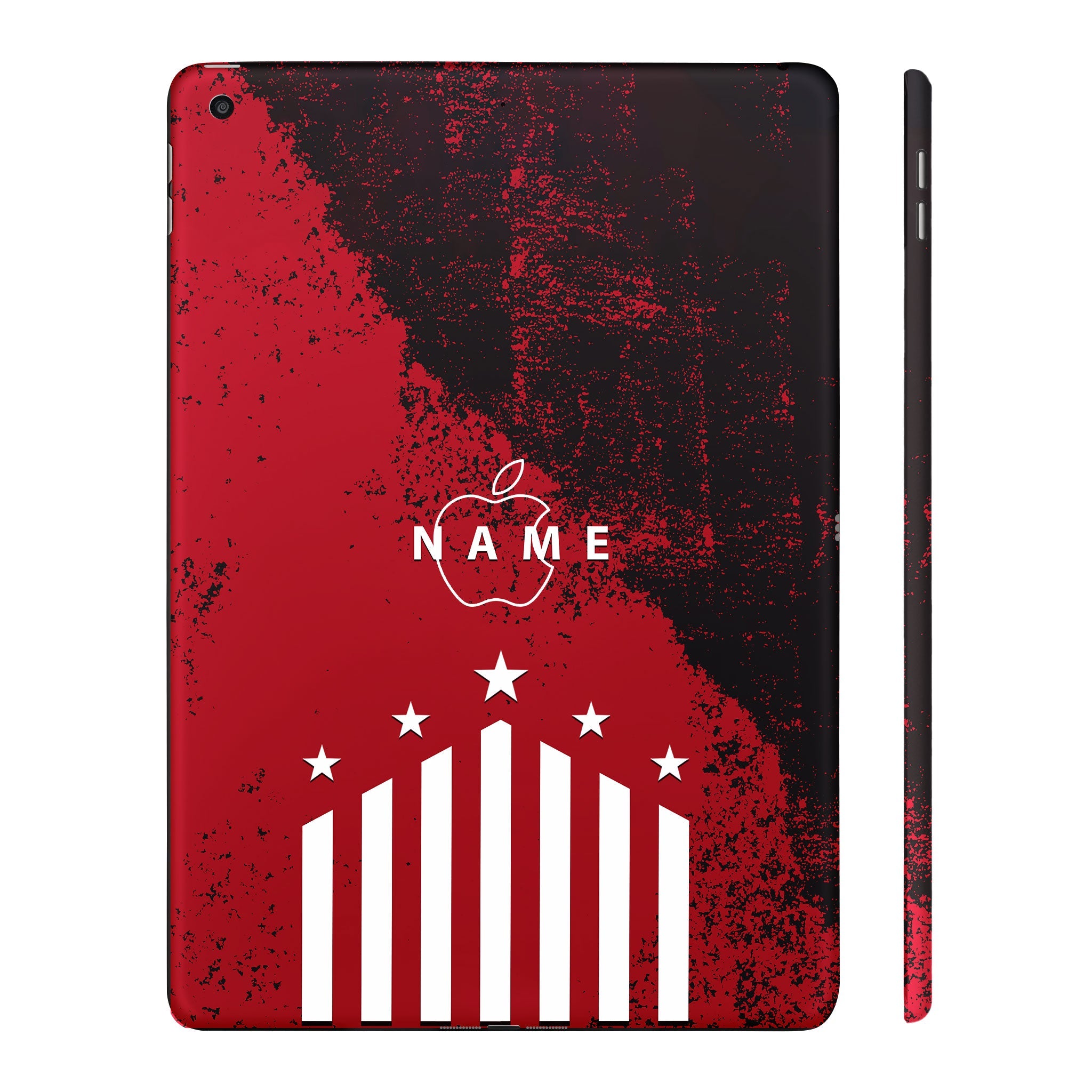 Apple iPad 9th Gen 2021 Captain Red with Name Tablet Skins