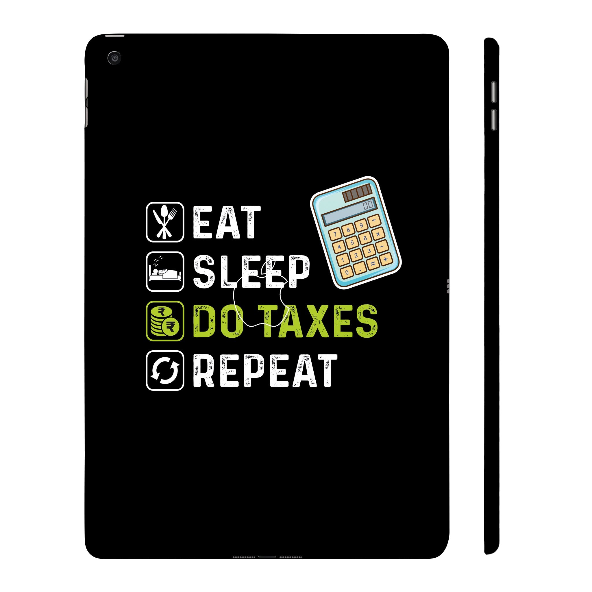 Apple iPad 9th Gen 2021 Eat Sleep Do Taxes Repeat Tablet Skins