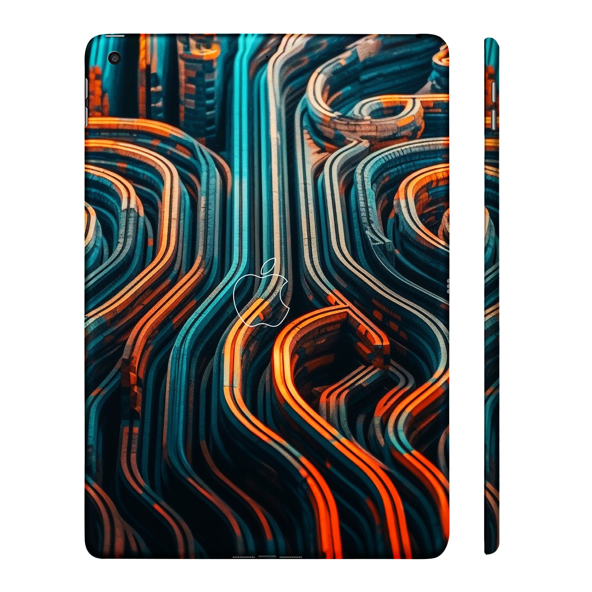 Apple iPad 9th Gen 2021 Glowing Stripes in Modern Set Tablet Skins