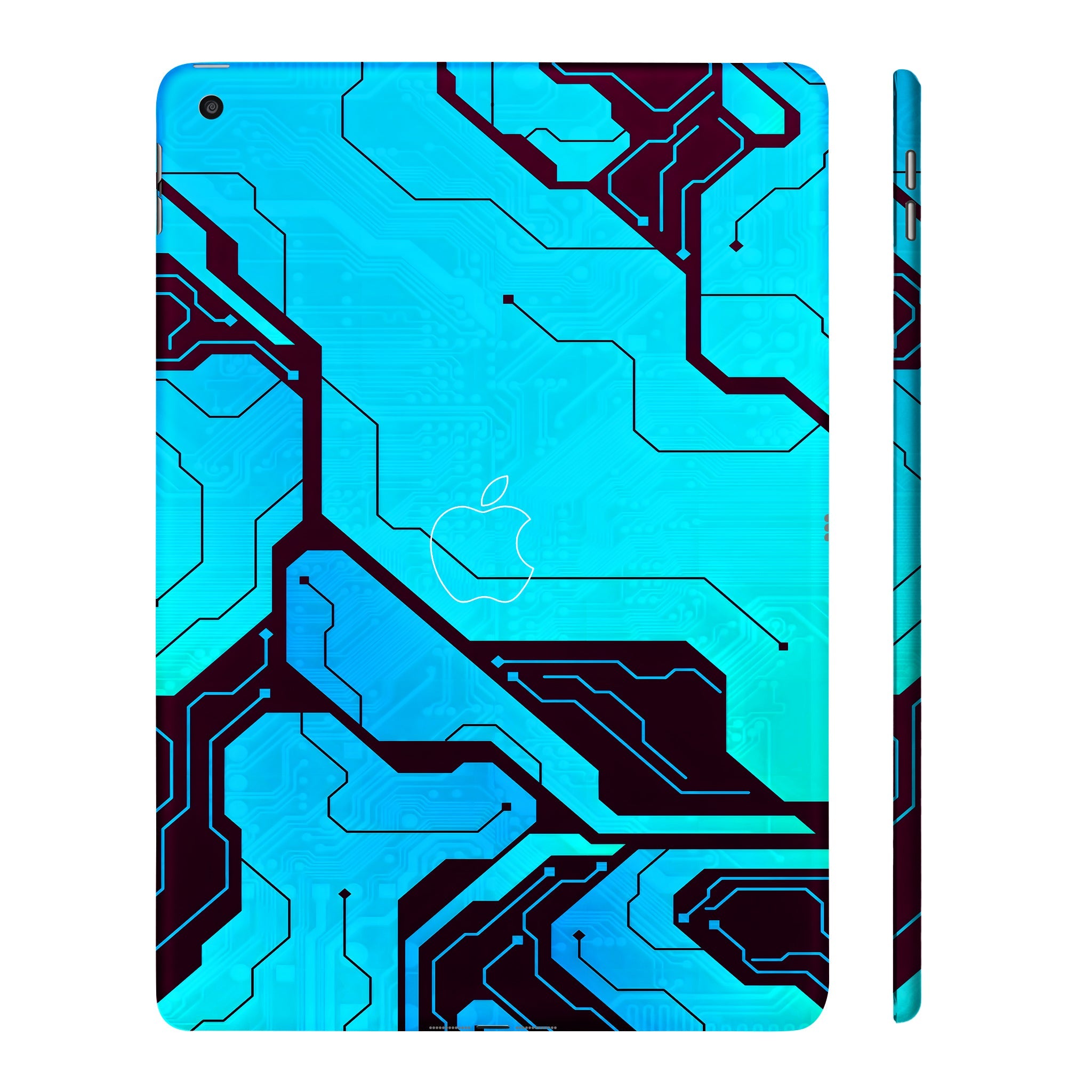 Apple iPad 9th Gen 2021 Blue Circuit Tablet Skins