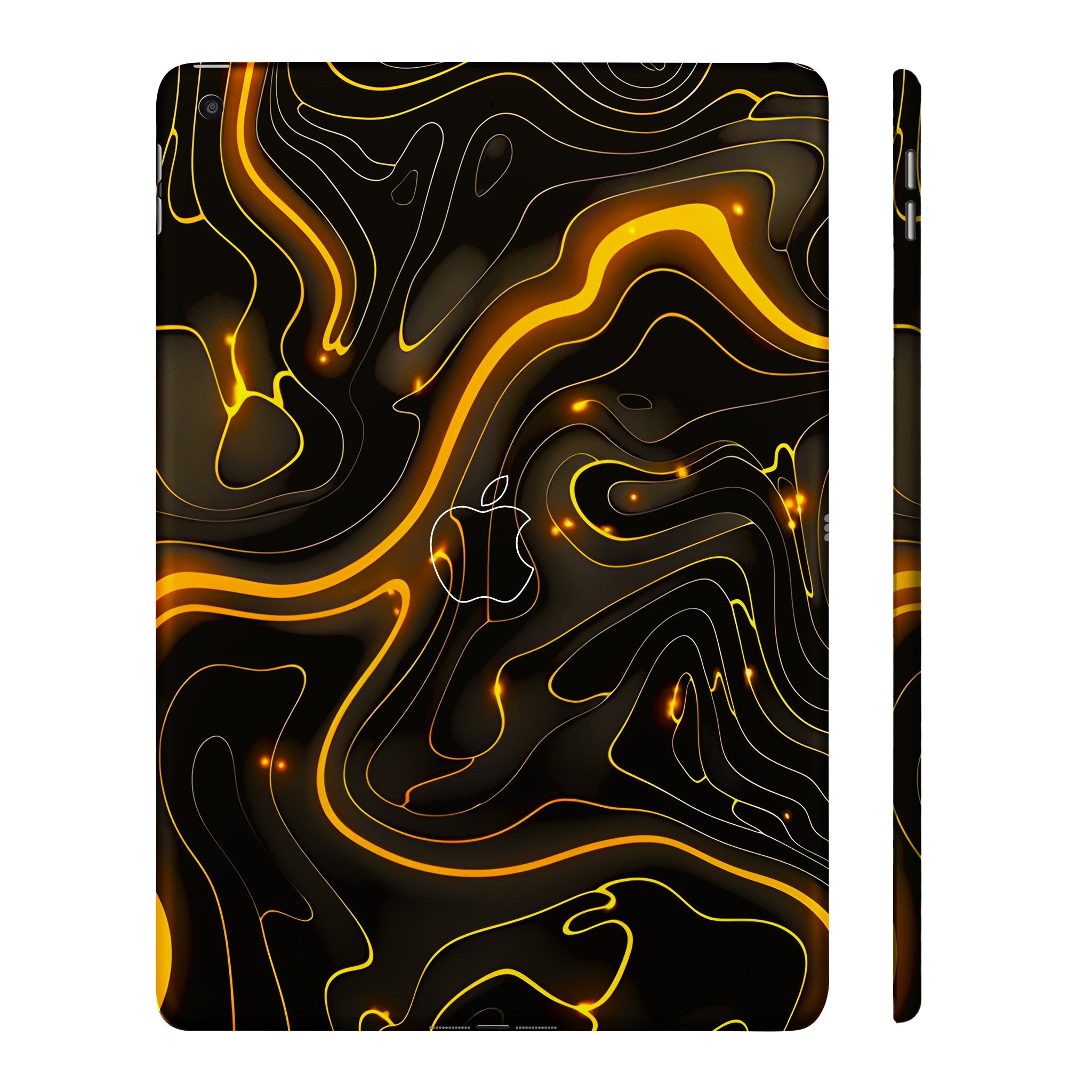 Apple iPad 9th Gen 2021 Golden Lava Waves Tablet Skins