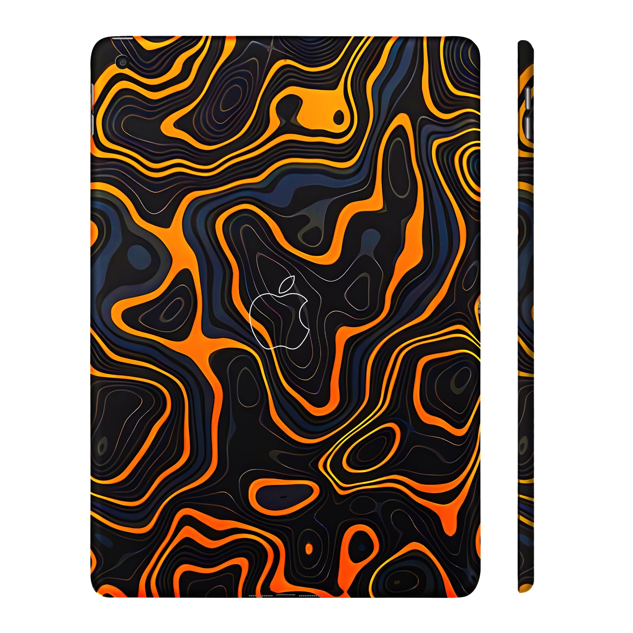 Apple iPad 9th Gen 2021 Amber Topographic Waves Tablet Skins