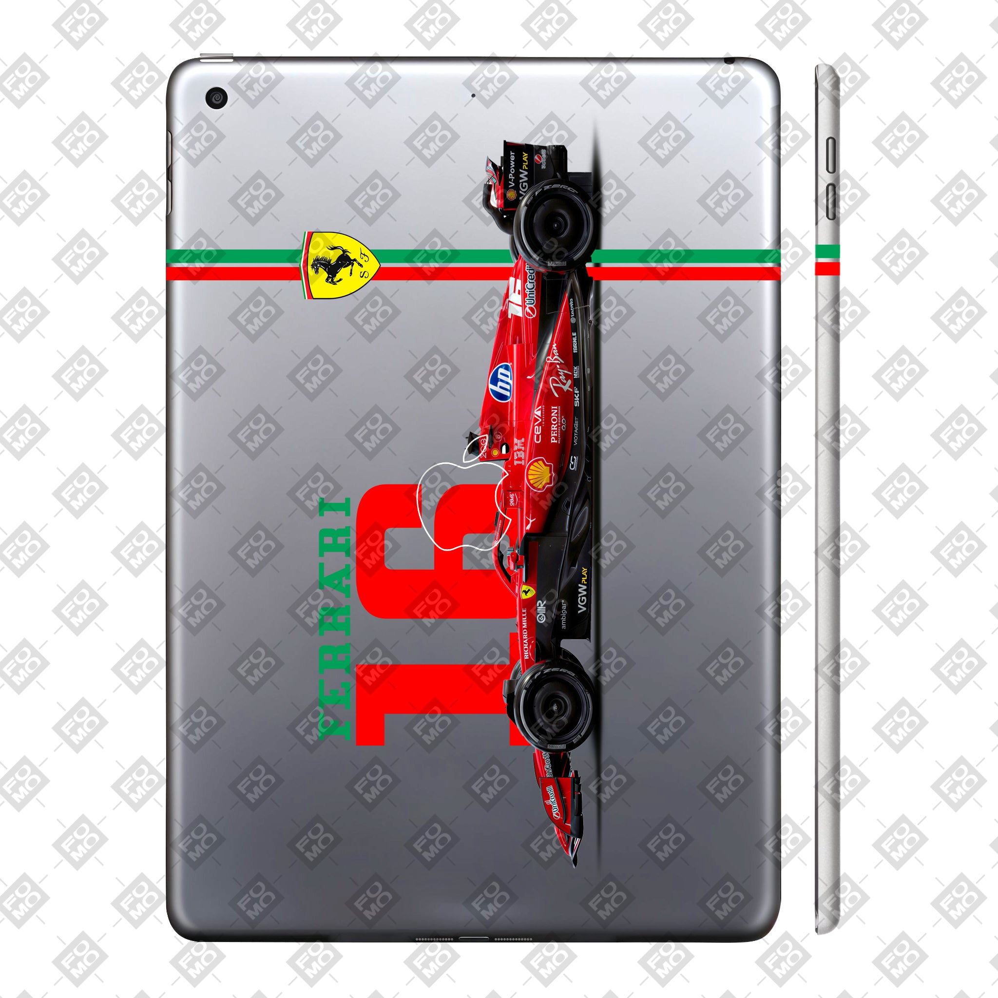 Apple iPad 9th Gen 2021 Transparent Ferrari Flame Tablet Skins