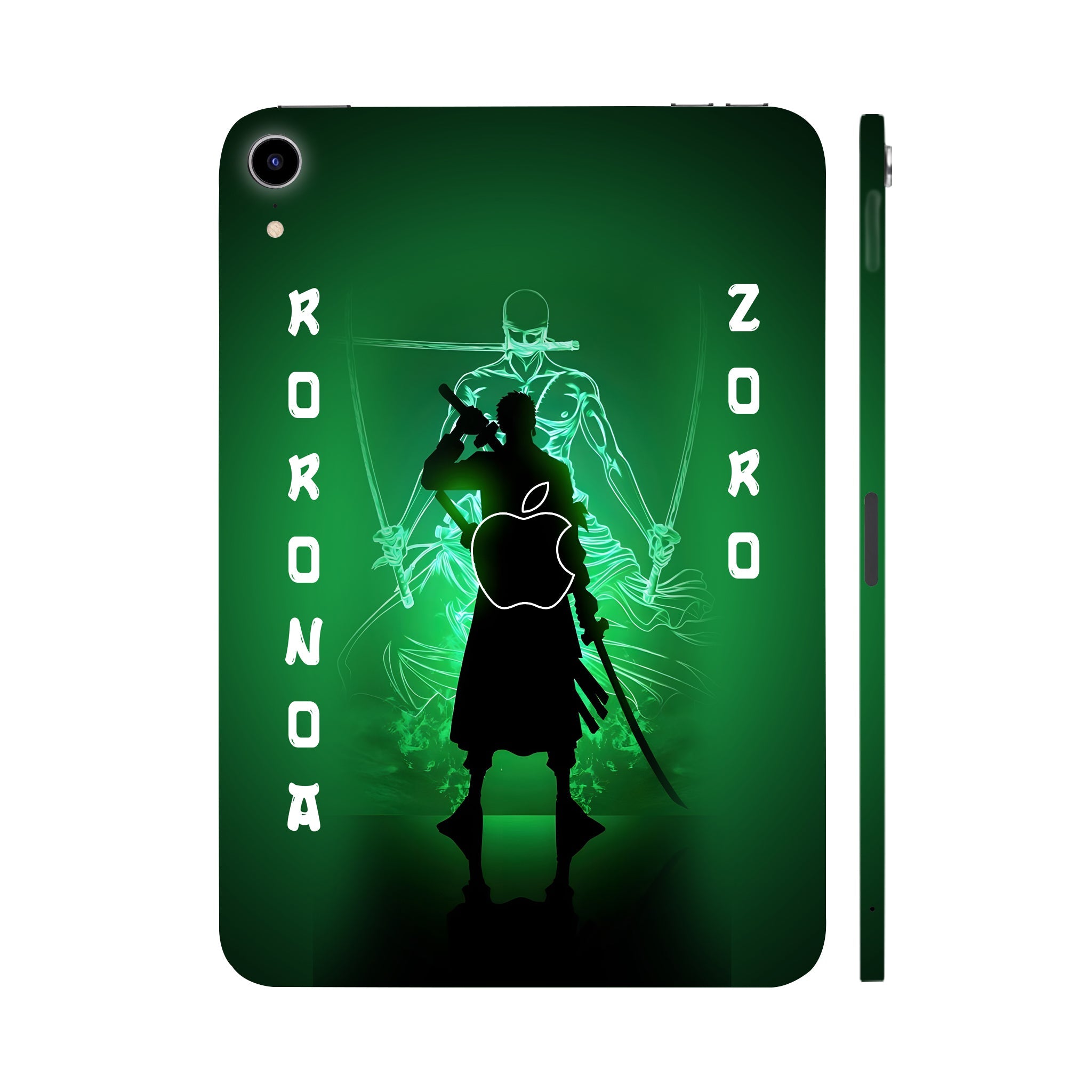 Apple Ipad Air 11 M3 2025 Zoro in Green Fluorescent Background Anime Tablet Skins