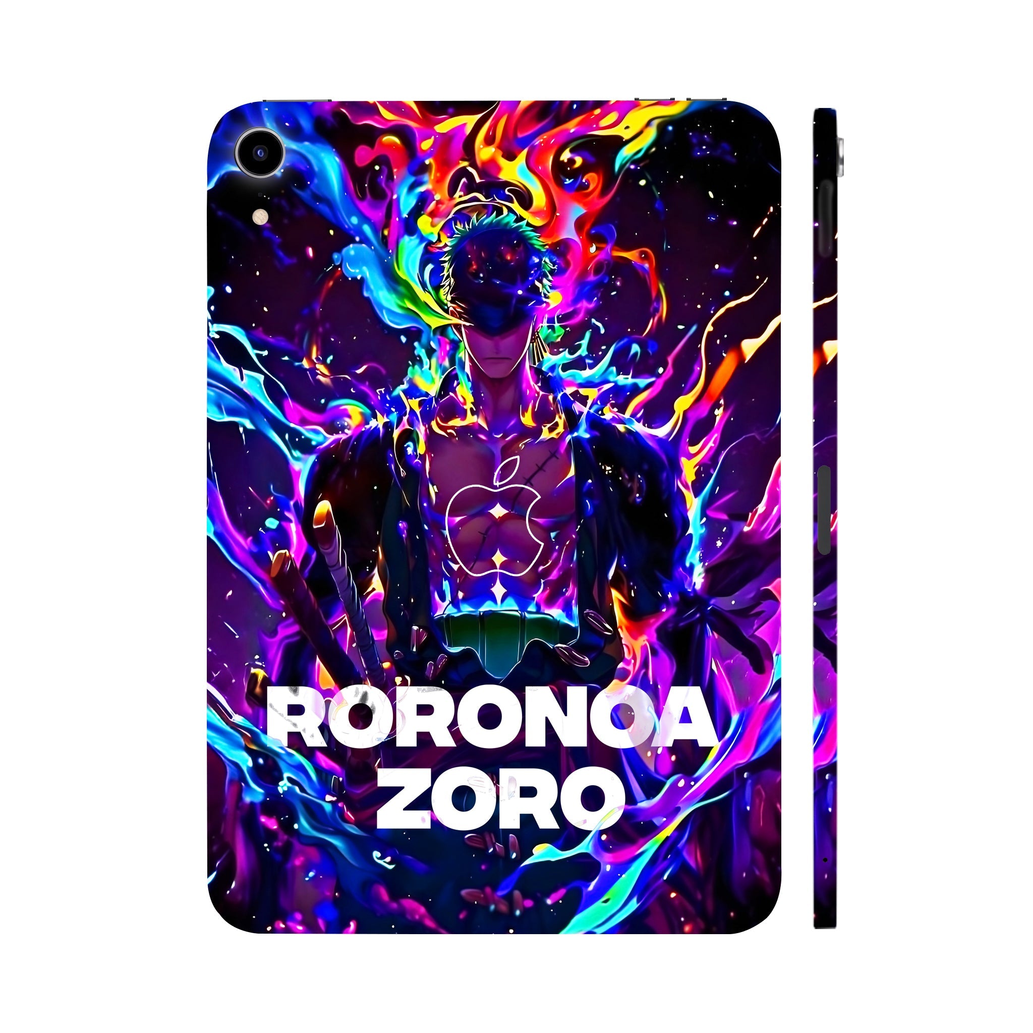 Apple Ipad Air 11 M3 2025 Roronoa Zoro in Neon Flames Anime Tablet Skins
