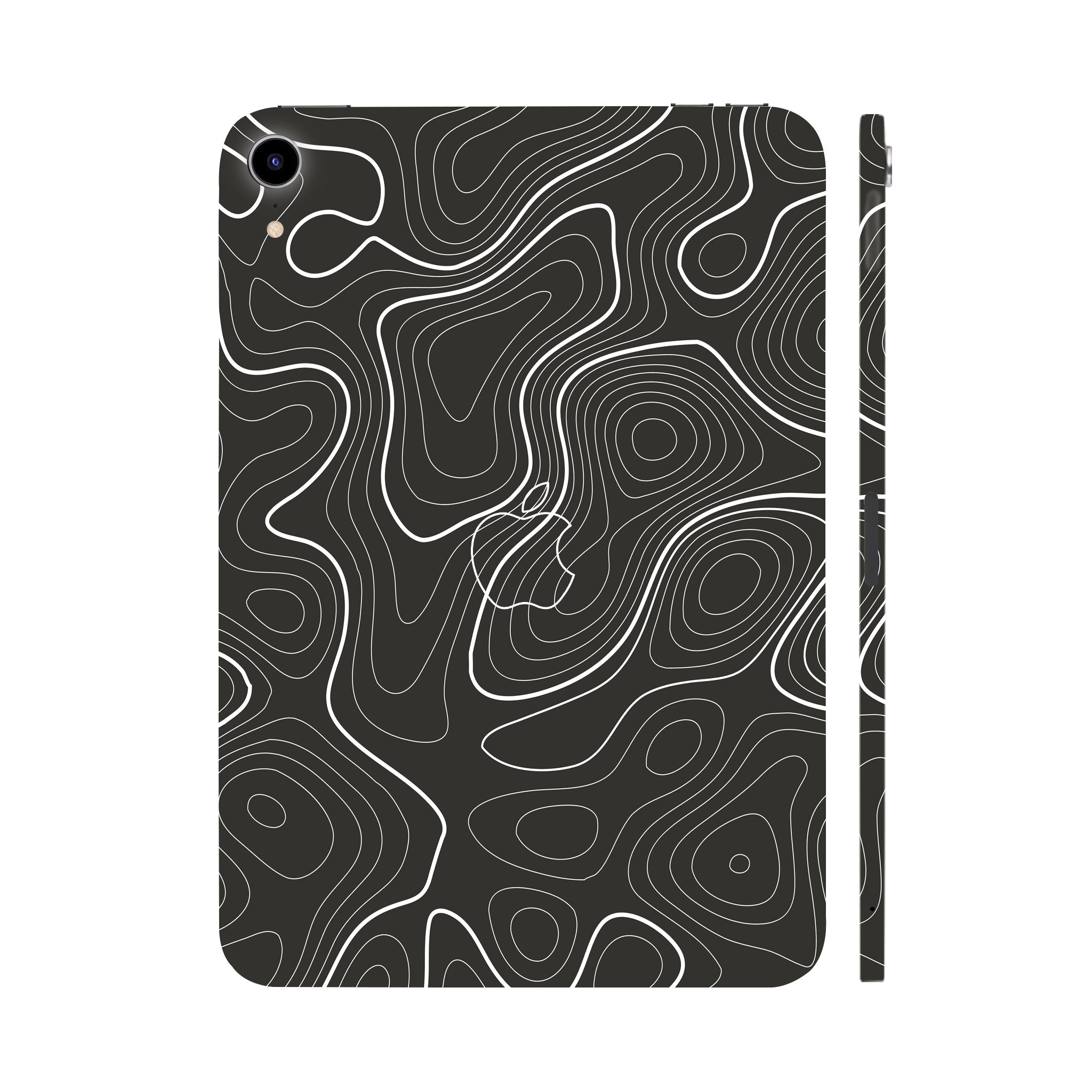 Apple Ipad Air 11 M3 2025 Grayscale Topographic Lines Tablet Skins