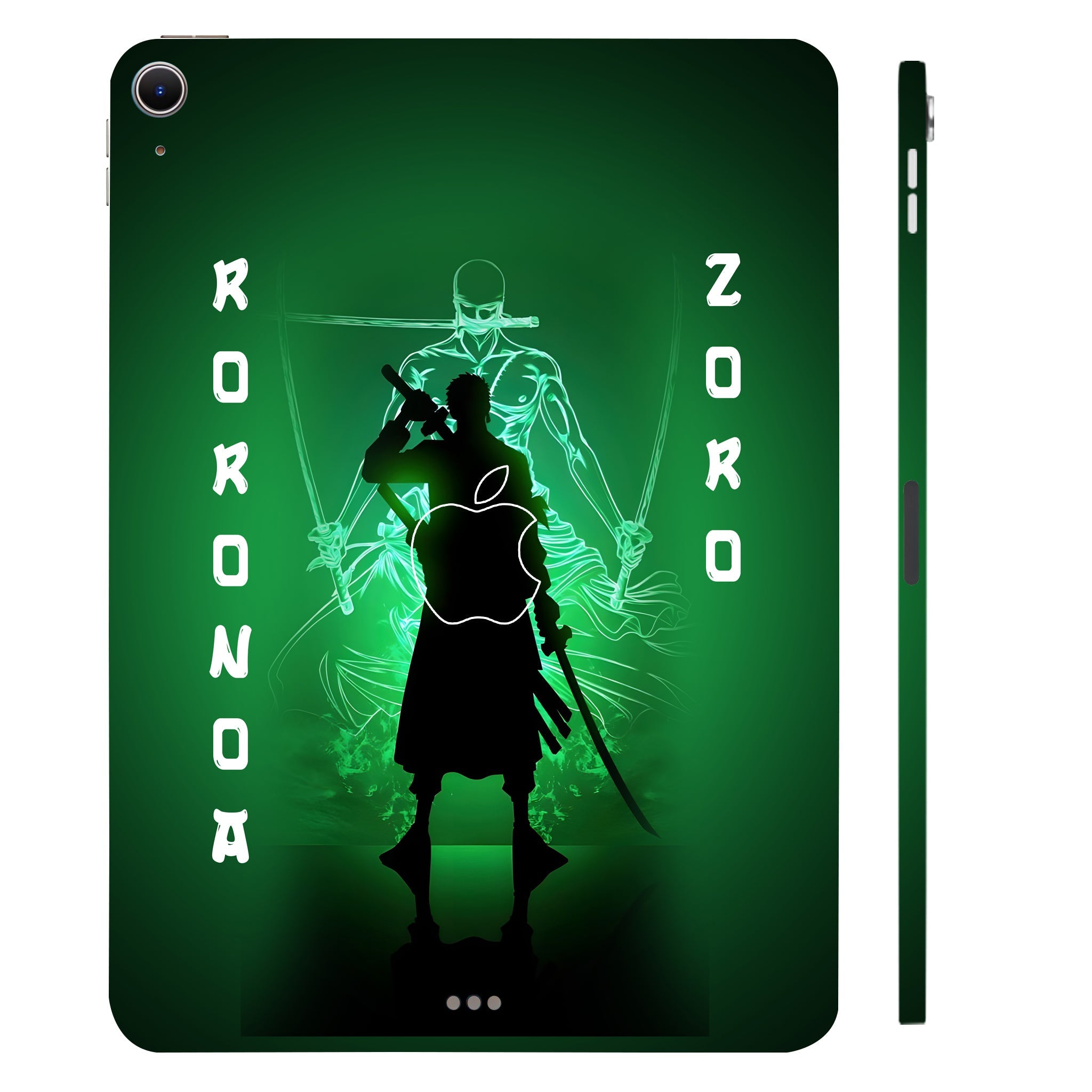 Apple iPad Air 13 M2 2024 Zoro in Green Fluorescent Background Anime Tablet Skins