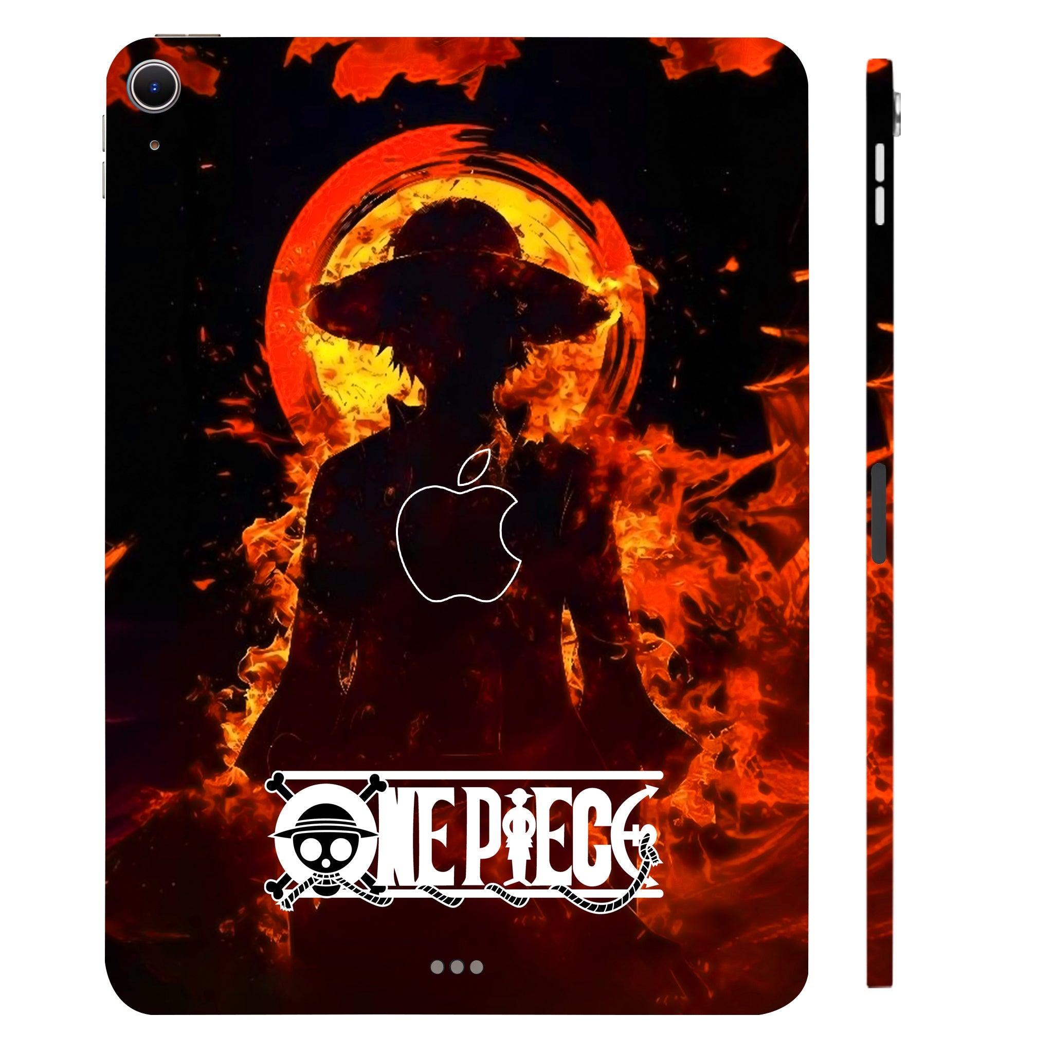 Apple iPad Air 13 M2 2024 Monkey D. Luffy Fiery Silhouette Anime Tablet Skins