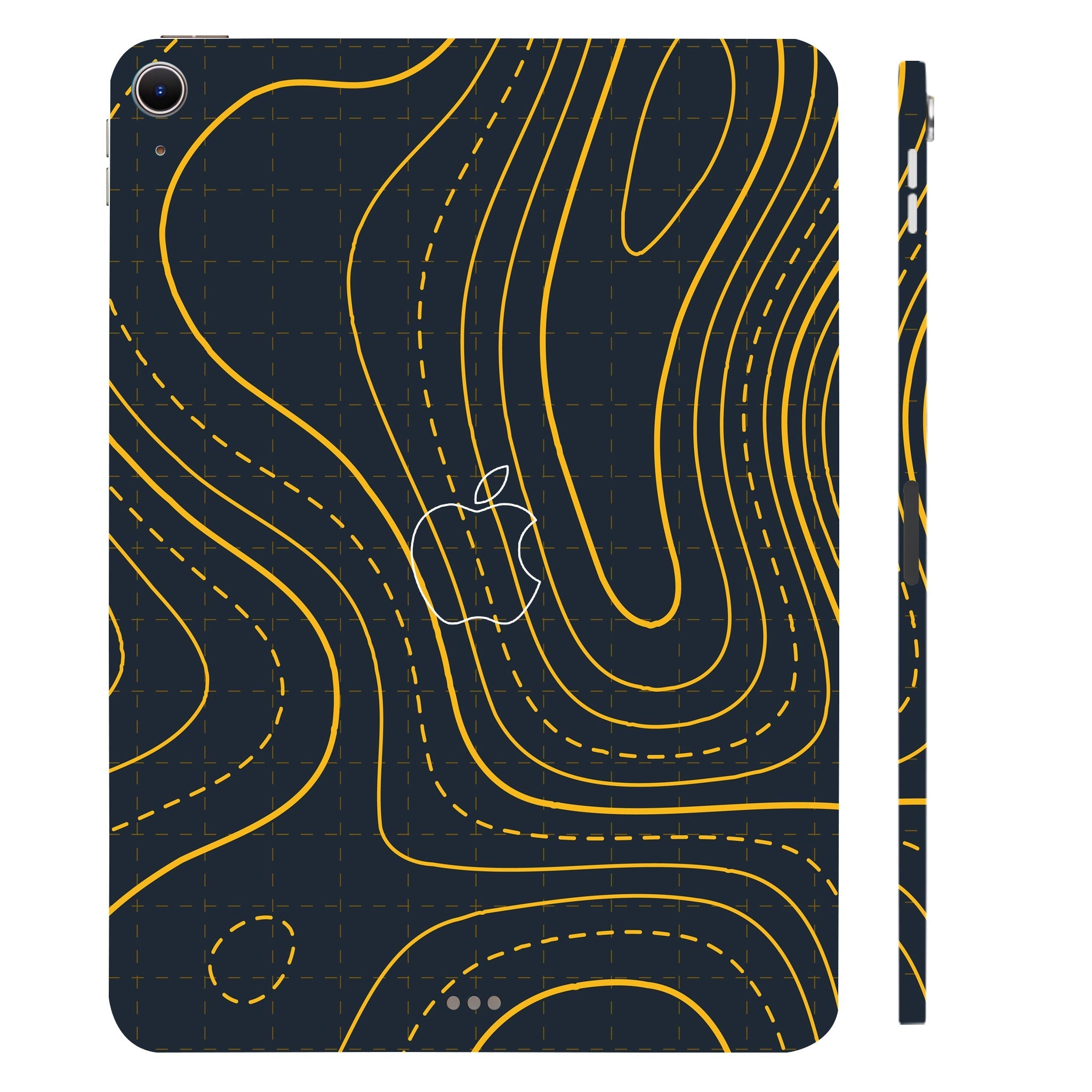 Apple iPad Air 11 M2 2024 Yellow Contour Lines Tablet Skins