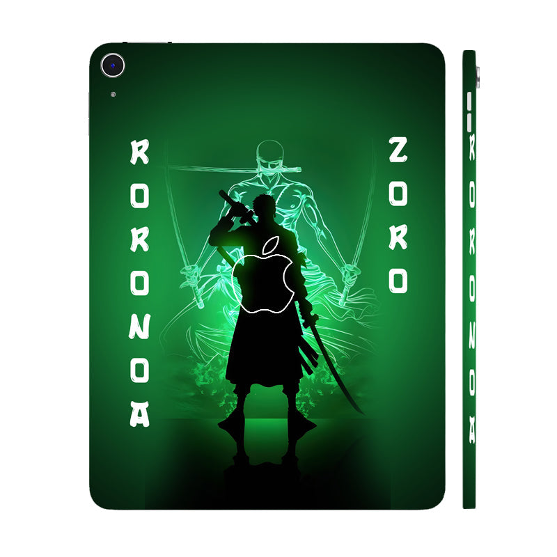 Apple iPad Air 13 M3 2025 Zoro in Green Fluorescent Background Anime Tablet Skins