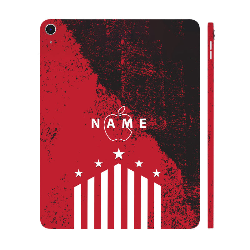Apple iPad Air 13 M4 2026 Captain Red with Name Tablet Skin