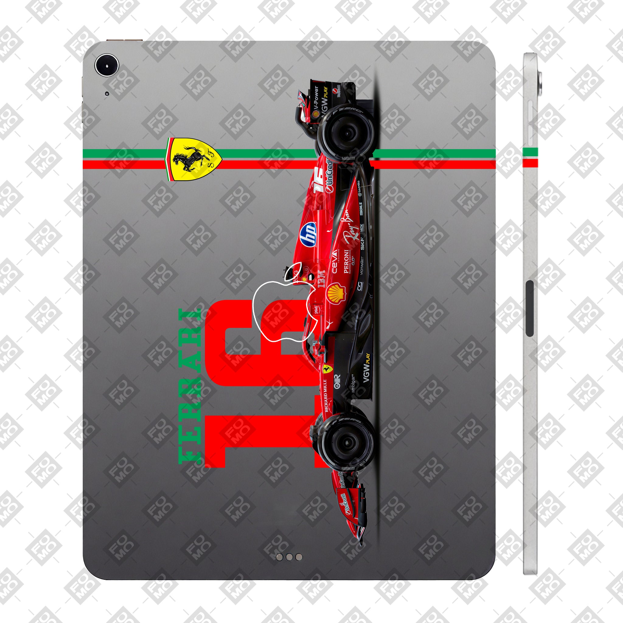 Apple iPad Air 13 M3 2025 Transparent Ferrari Flame Tablet Skin