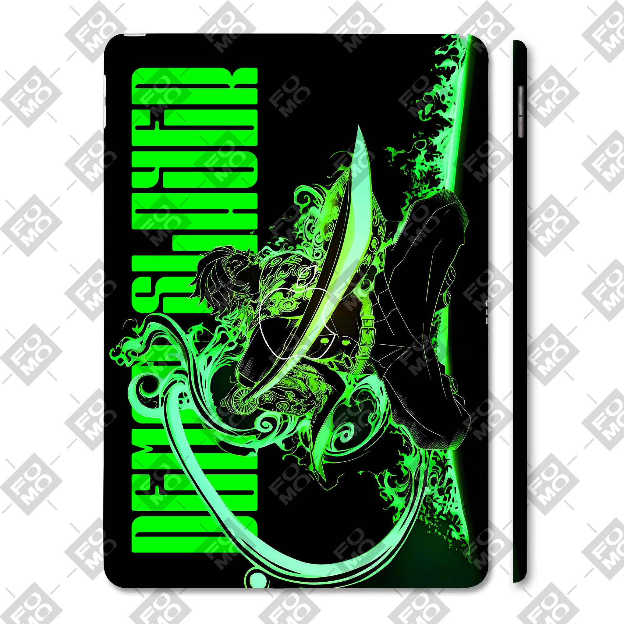 Apple iPad Air 3 2019 Tanjiro Green Flame Dance Anime Tablet Skins