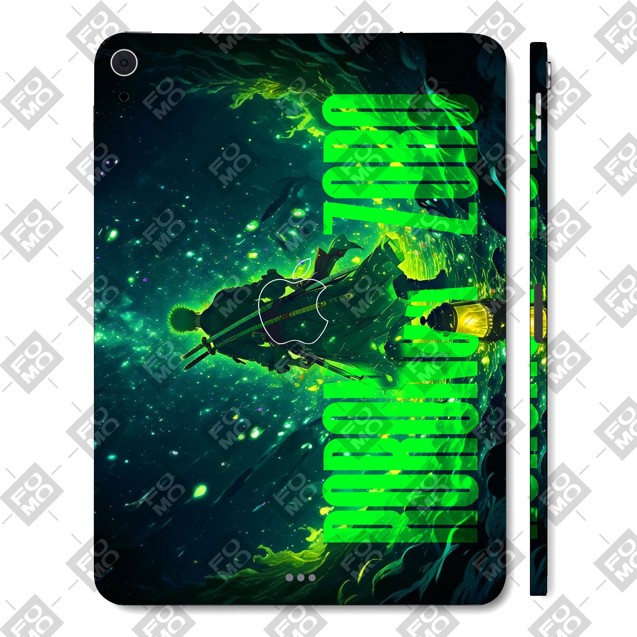 Apple iPad Air 5th Gen 2022 Roronoa Zoro Green Fury Anime Tablet Skins