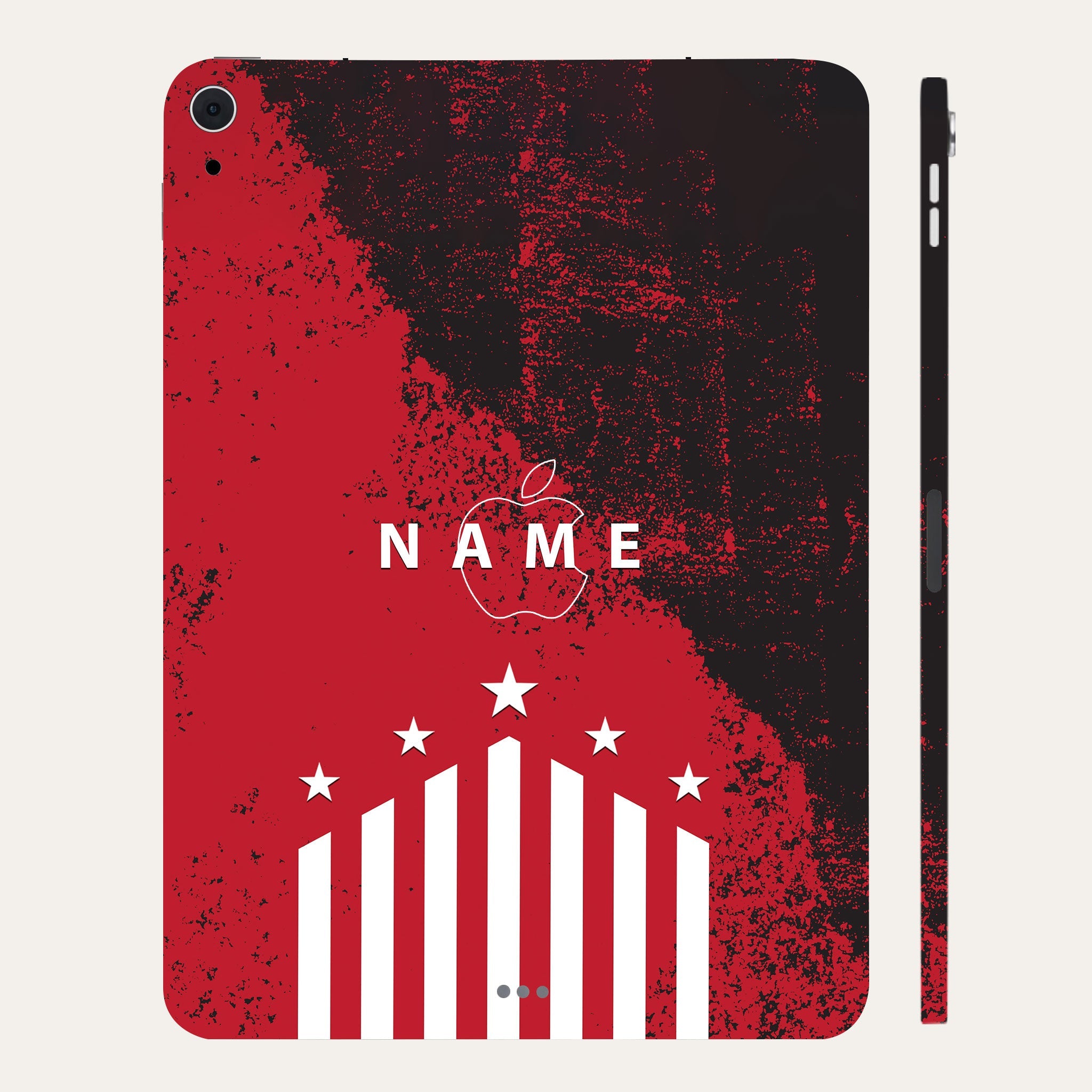 Apple iPad Air 5th Gen 2022 Captain Red with Name Tablet Skins