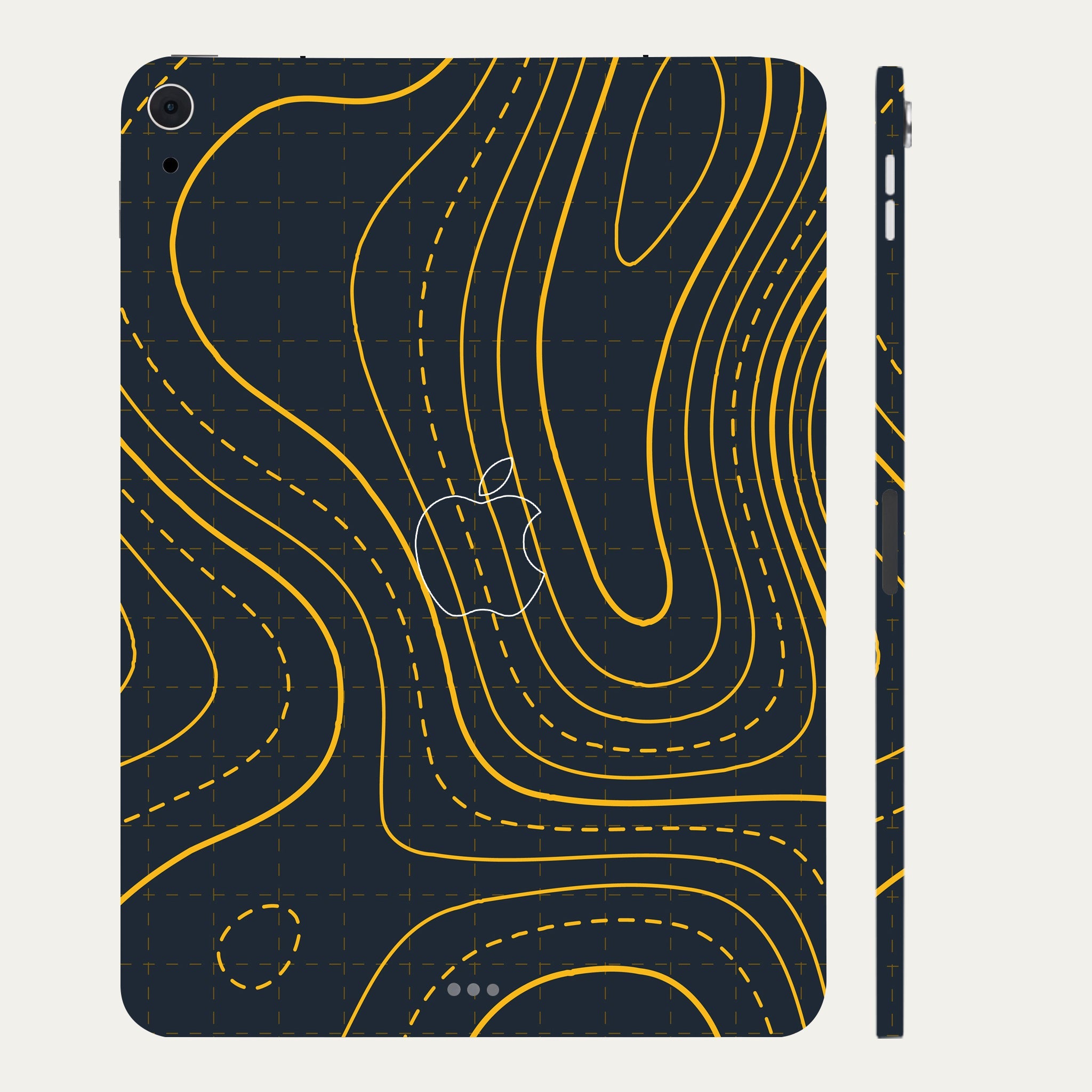 Apple iPad Air 5th Gen 2022 Yellow Contour Lines Tablet Skins