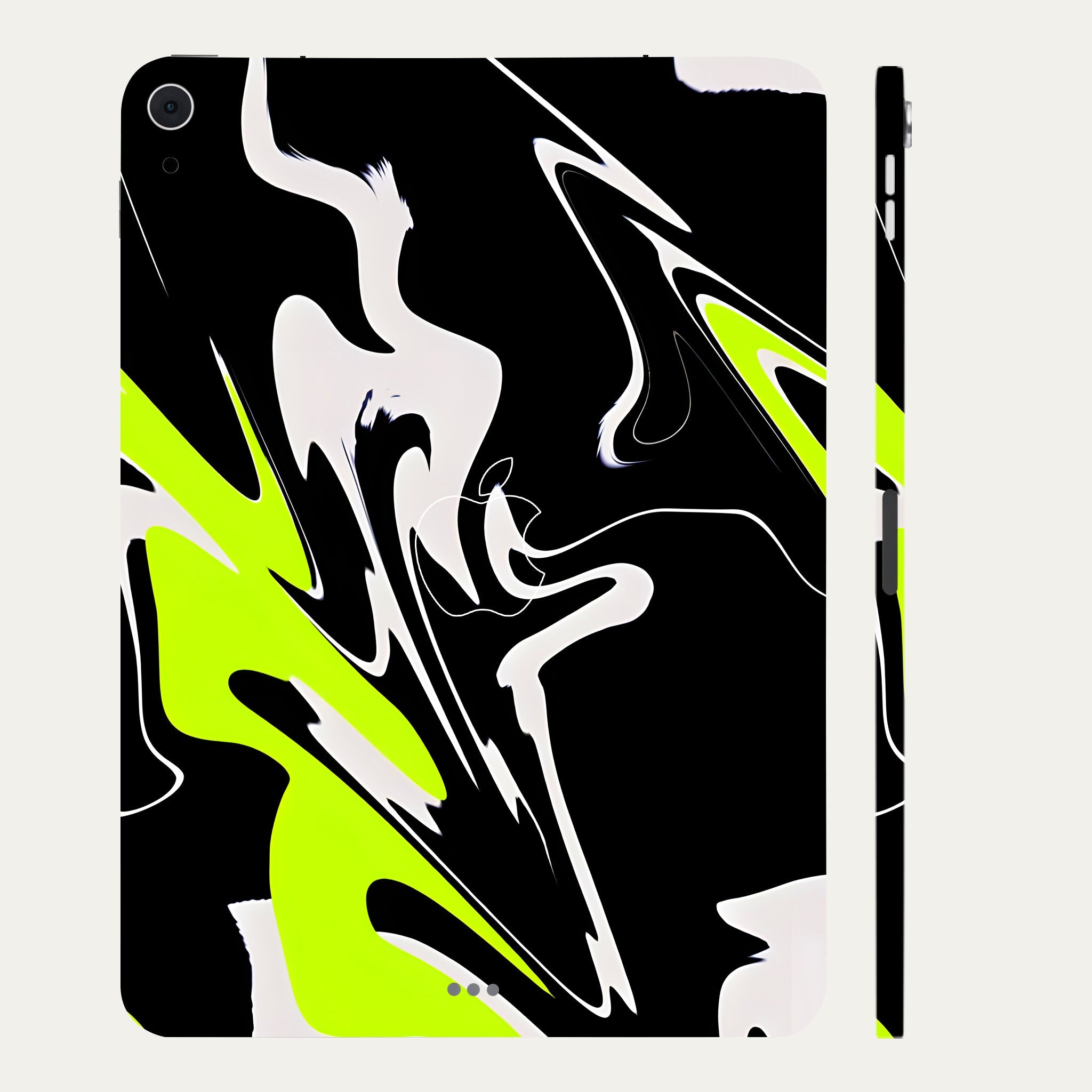Apple iPad Air 4th Gen 2020 Neon Green and Black Pattern Tablet Skins
