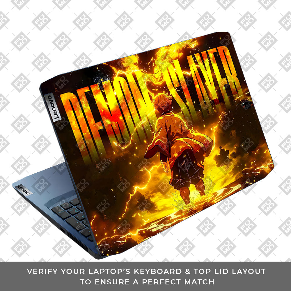 Zenitsu Lightning Strike Lenovo IdeaPad Gaming 3 15ARH05 and 15IMH05 Laptop Skin