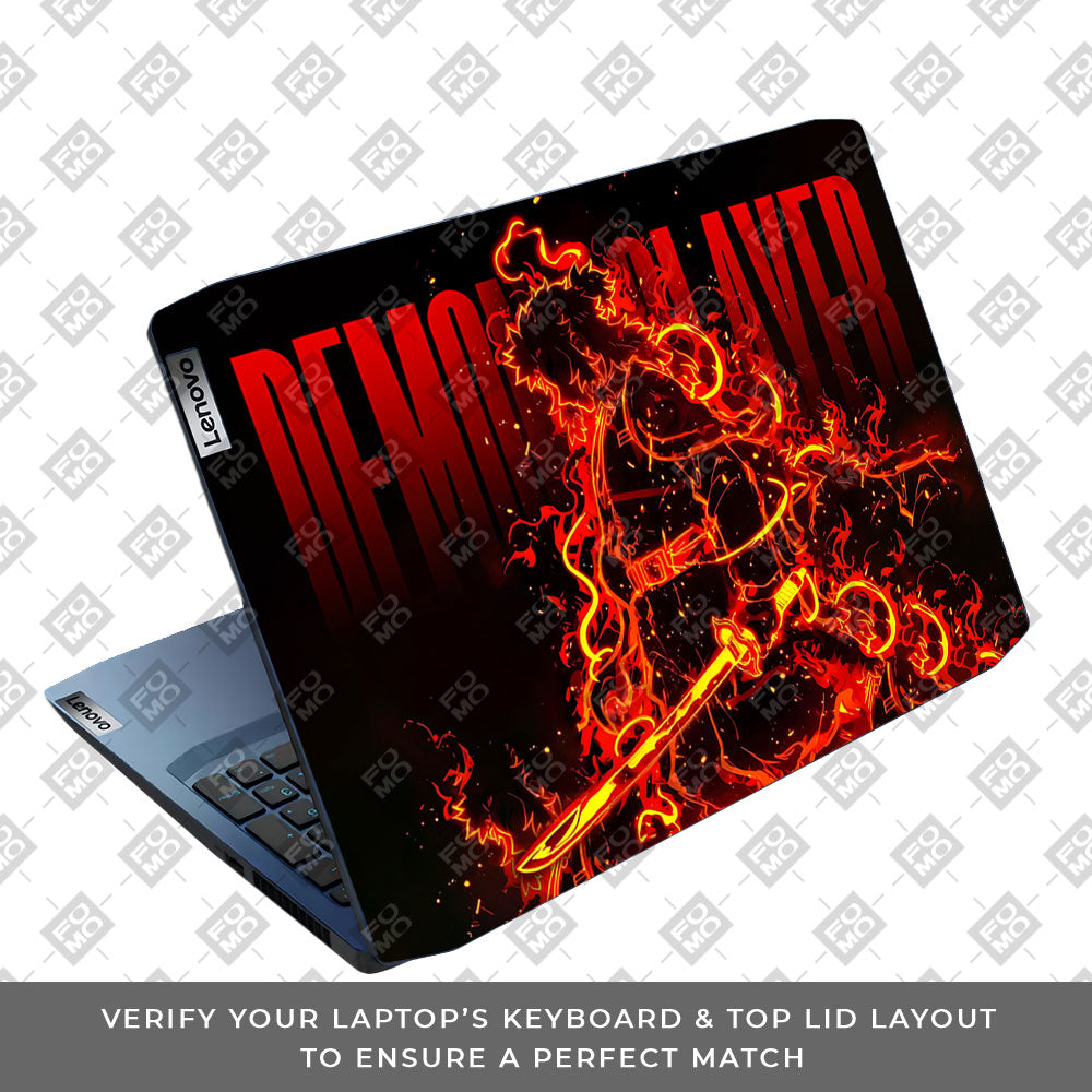 Rengoku Blazing Inferno Lenovo IdeaPad Gaming 3 15ARH05 and 15IMH05 Laptop Skin