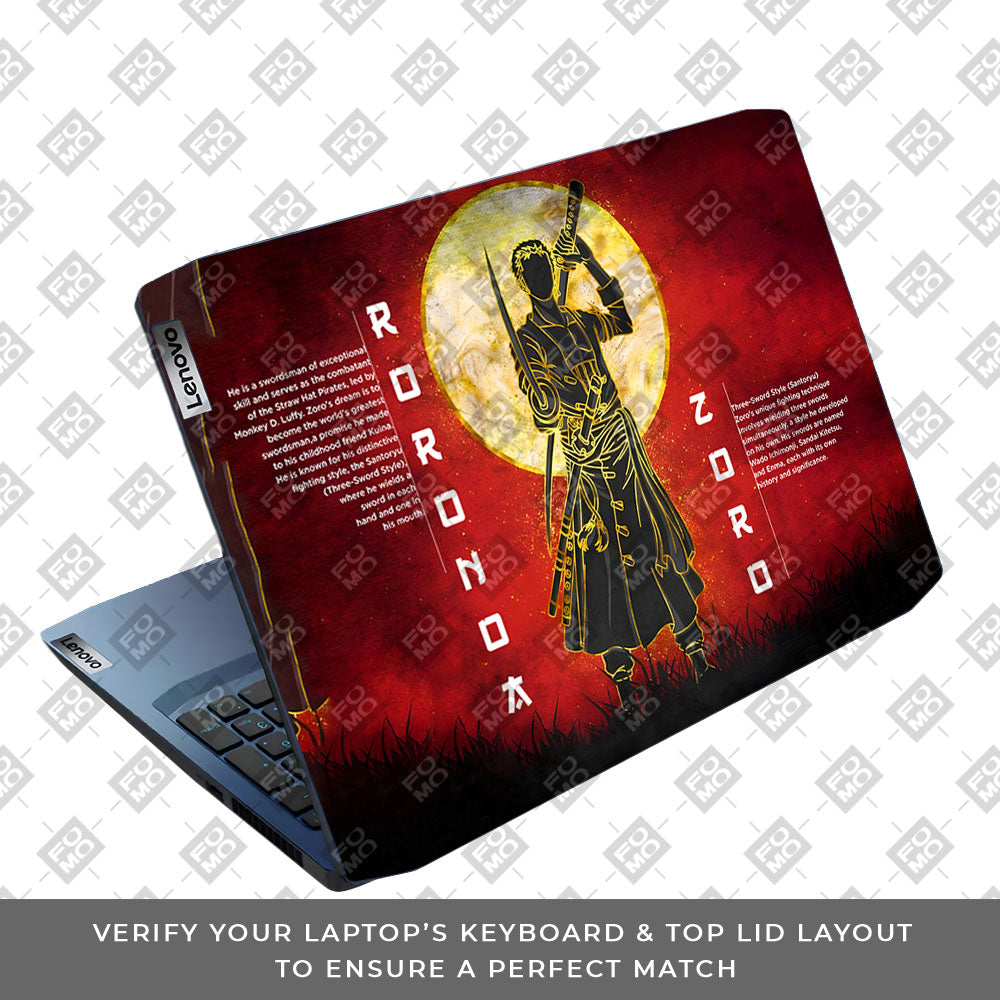 Zoro Under Golden Moon Lenovo IdeaPad Gaming 3 15ARH05 and 15IMH05 Laptop Skin