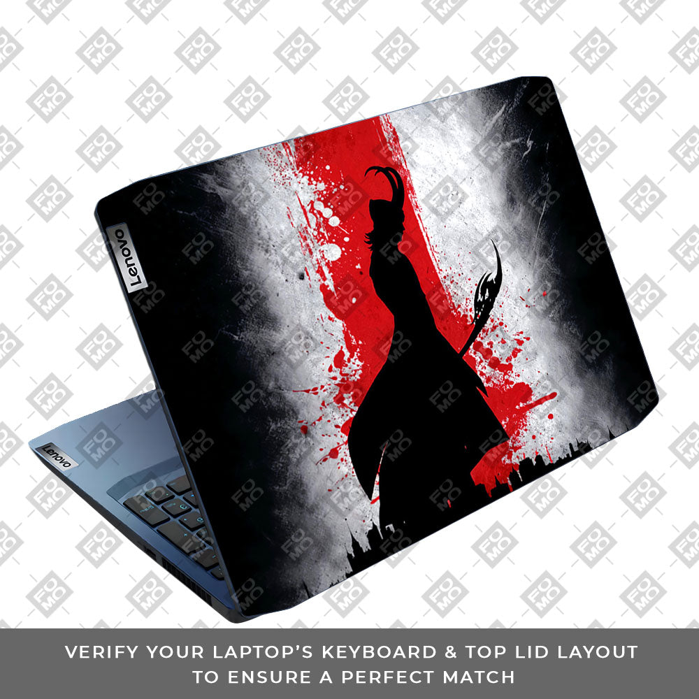 Loki Silhouette Red Strike Lenovo IdeaPad Gaming 3 15ARH05 and 15IMH05 Laptop Skin