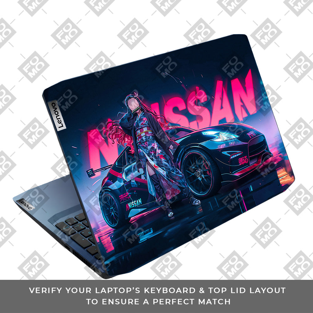 Neon Bloom Nezuko Racer Lenovo IdeaPad Gaming 3 15ARH05 and 15IMH05 Laptop Skin