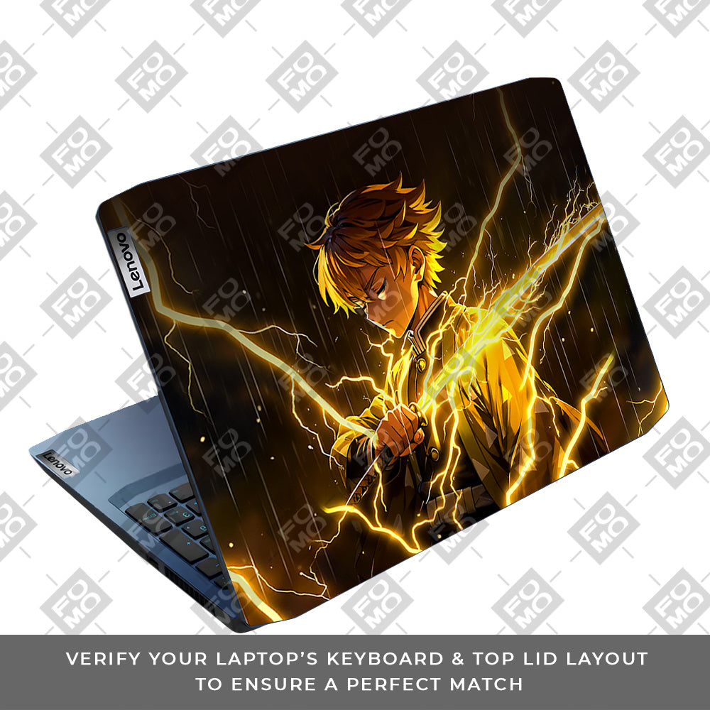 Thunder Soul Lightning Zenitsu Lenovo IdeaPad Gaming 3 15ARH05 and 15IMH05 Laptop Skin