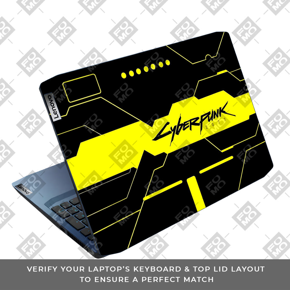 Cyberpunk Yellowline Grid Lenovo IdeaPad Gaming 3 15ARH05 and 15IMH05 Laptop Skin