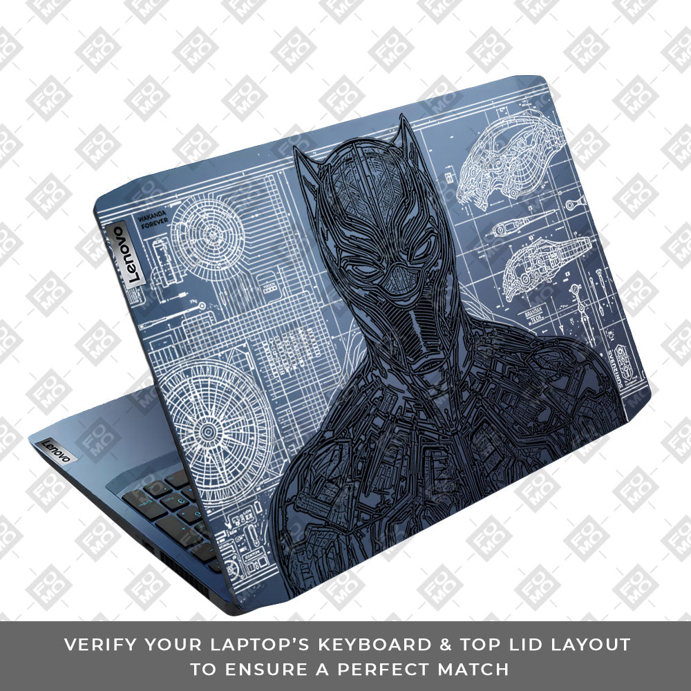 Transparent Black Panther Techshell Lenovo Ideapad Gaming 3 15ARH05 and 15IMH05 Laptop Skin