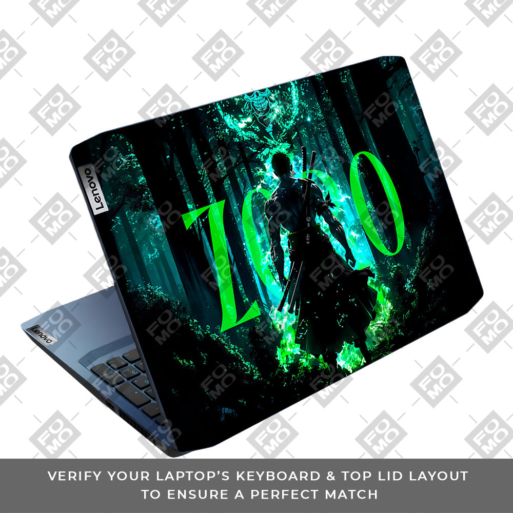 Zoro Green Aura Lenovo IdeaPad Gaming 3 15ARH05 and 15IMH05 Laptop Skin