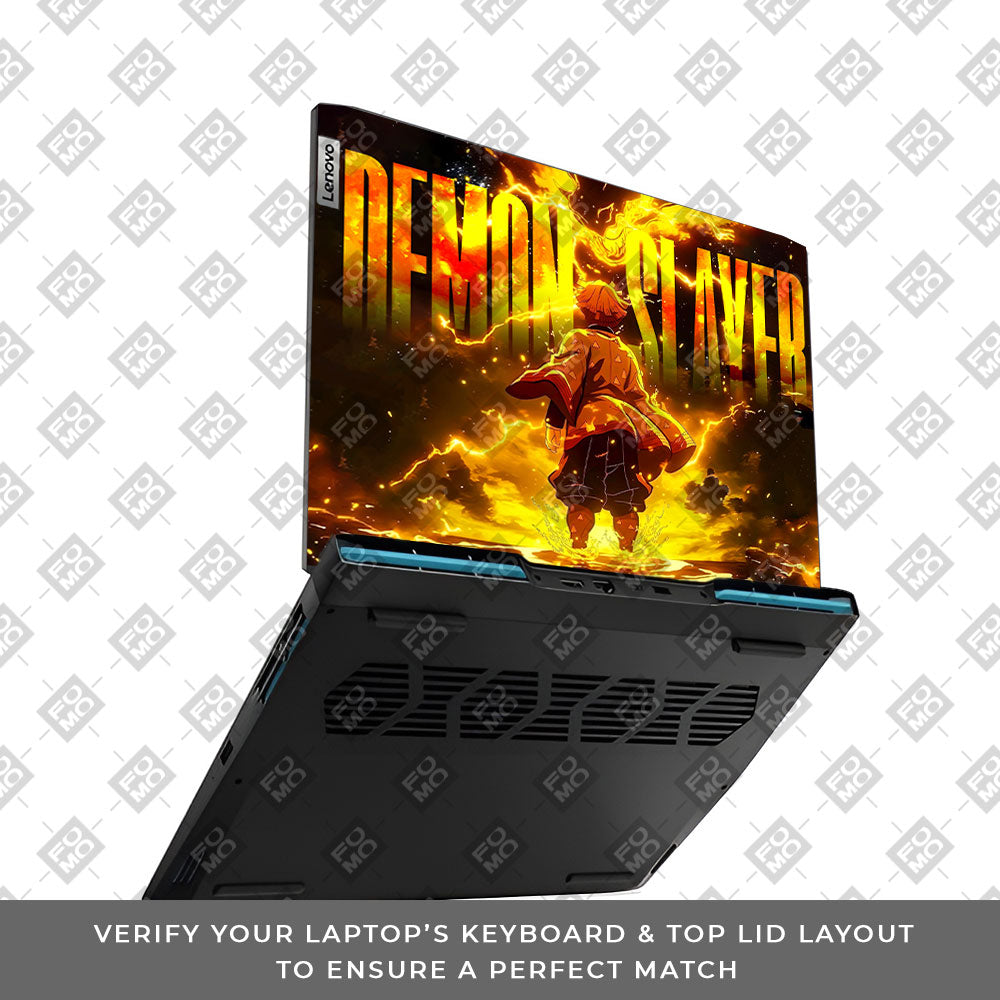 Zenitsu Lightning Strike Lenovo IdeaPad Gaming 3 15ARH7 and 15IAH7 Laptop Skin